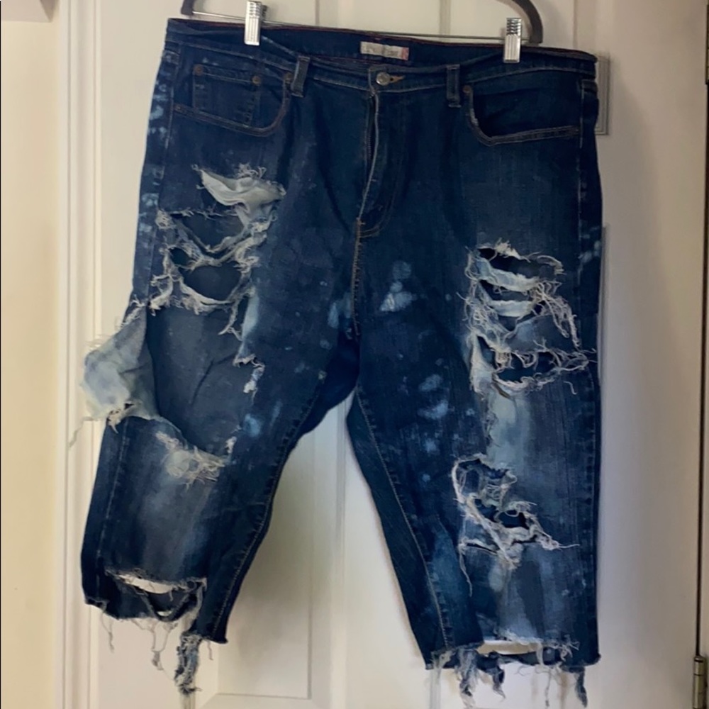 FUNKY DENIM RIPPED SHORTS     20W